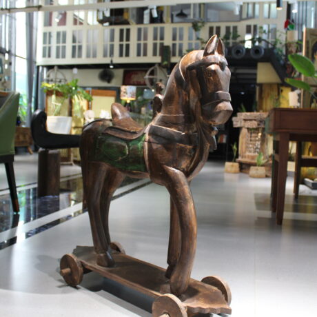 Vintage Wooden Horse on Wheels