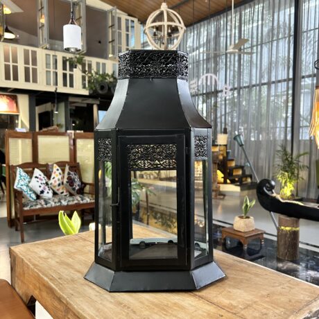 Garden Candle Lantern Jet Black